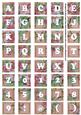 Dusky Pink Big Blooms Alphabet Tile Embellishment Sheet