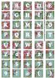 Dusky Teal Big Blooms Alphabet Tile Embellishment Sheet