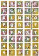 Gold Big Blooms Alphabet Tile Embellishment Sheet
