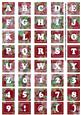 Hot Pink Big Blooms Alphabet Tile Embellishment Sheet