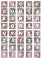 Lilac Big Blooms Alphabet Tile Embellishment Sheet