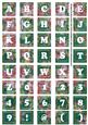 Peacock Big Blooms Alphabet Tile Embellishment Sheet