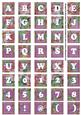 Purple Big Blooms Alphabet Tile Embellishment Sheet