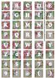 Silver Big Blooms Alphabet Tile Embellishment Sheet