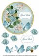 Dteal Rose Good Luck 7in Circle Decoupage Topper