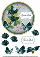 Peacock Rose Good Luck 7in Circle Decoupage Topper