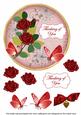 Red Rose Thinking of You 7in Circle Decoupage Topper