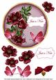 Hot Pink Wild Rose Just a Note 7in Circle Decoupage Topper