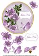 Lilac Wild Rose Just a Note 7in Circle Decoupage Topper