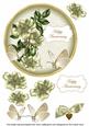 Olive Wild Rose Anniversary 7in Circle Decoupage Topper
