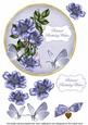 Blue Wild Rose Belated Birthday 7in Circle Decoupage Topper