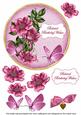 Cerise Wildrose Belated Birthday 7in Circle Decoupage Topper