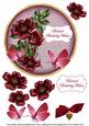 Hpink Wildrose Belated Birthday 7in Circle Decoupage Topper