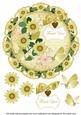 Lemon Daisy Thank You 8in Doily Decoupage Topper