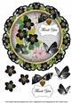 Black Fmk Thank You 8in Doily Decoupage Topper