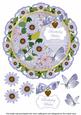 Blue Daisy Birthday Wishes 8in Doily Decoupage Topper