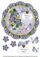 Blue Fmk Birthday Wishes 8in Doily Decoupage Topper