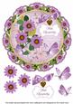 Lilac Daisy Sympathy 8in Doily Decoupage Topper