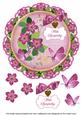 Cerise Forget Me Knot Sympathy 8in Doily Decoupage Topper