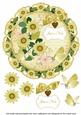 Lemon Daisy Just a Note 8in Doily Decoupage Topper