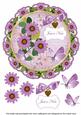 Lilac Daisy Just a Note 8in Doily Decoupage Topper
