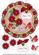 Red Daisy Just a Note 8in Doily Decoupage Topper