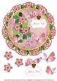 Pink Fmk Just a Note 8in Doily Decoupage Topper