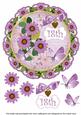 Lilac Daisy 18th 8in Doily Decoupage Topper