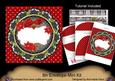 Black Red Christmas Poinsettia Doily 8in Envelope Mini Kit