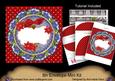 Blue Red Christmas Poinsettia Doily 8in Envelope Mini Kit