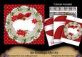 Silver Red Christmas Poinsettia Doily 8in Envelope Mini Kit
