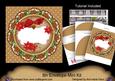 Tea Red Christmas Poinsettia Doily 8in Envelope Mini Kit