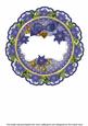 Blue Christmas Poinsettia 8in Doily Card Insert Panel