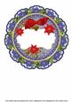 Blue Red Christmas Poinsettia 8in Doily Card Insert Panel