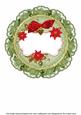Olive Red Christmas Poinsettia 8in Doily Card Insert Panel