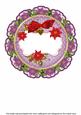 Purple Red Christmas Poinsettia 8in Doily Card Insert Panel