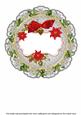 Silver Red Christmas Poinsettia 8in Doily Card Insert Panel