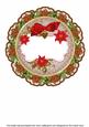 Tea Red Christmas Poinsettia 8in Doily Card Insert Panel