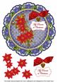 Blue Red Poinsettia My Parents 8in Doily Decoupage Topper