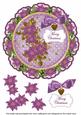 Purple Poinsettia Merry Christmas 8in Doily Decoupage Topper