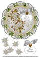 Silver Poinsettia Merry Christmas 8in Doily Decoupage Topper