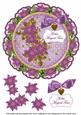 Purple Poinsettia Magical Time 8in Doily Decoupage Topper