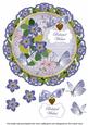 Blue Fmk Belated Wishes 8in Doily Decoupage Topper