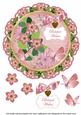 Pink Fmk Belated Wishes 8in Doily Decoupage Topper
