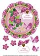 Cerise Fmk Happy Anniversary 8in Doily Decoupage Topper