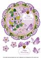 Lilac Fmk Happy Anniversary 8in Doily Decoupage Topper
