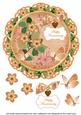Peach Fmk Happy Anniversary 8in Doily Decoupage Topper