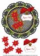 Black Red Poinsettia Joyeux Noel 8in Doily Decoupage Topper