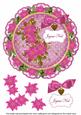 Cerise Poinsettia Joyeux Noel 8in Doily Decoupage Topper