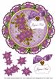 Purple Poinsettia Joyeux Noel 8in Doily Decoupage Topper